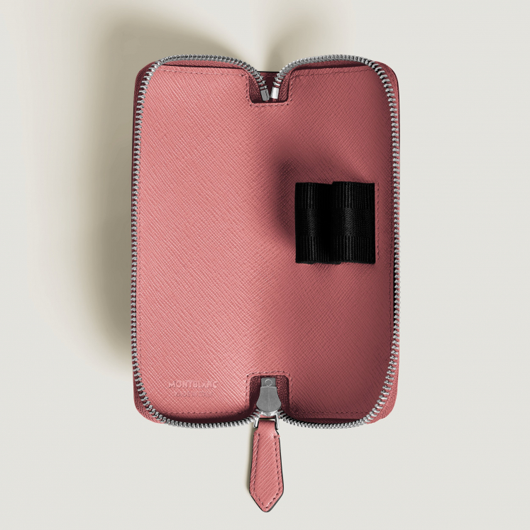 Étui pour 2 Instruments d'Écriture Zippé en Cuir Sartorial