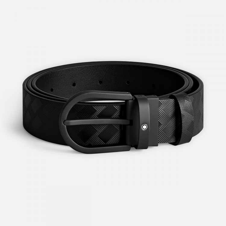 Ceinture à boucle fer à cheval de 35 mm en cuir noir
