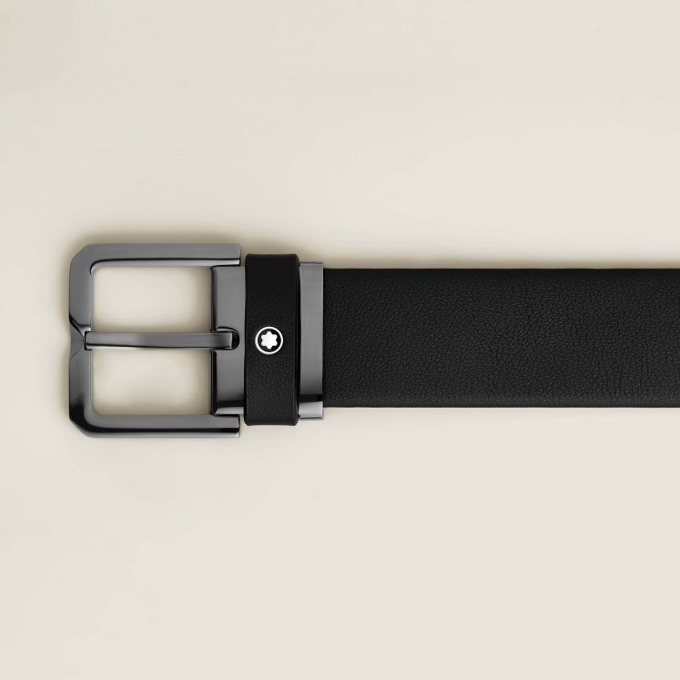 Ceinture 35 mm en cuir noir