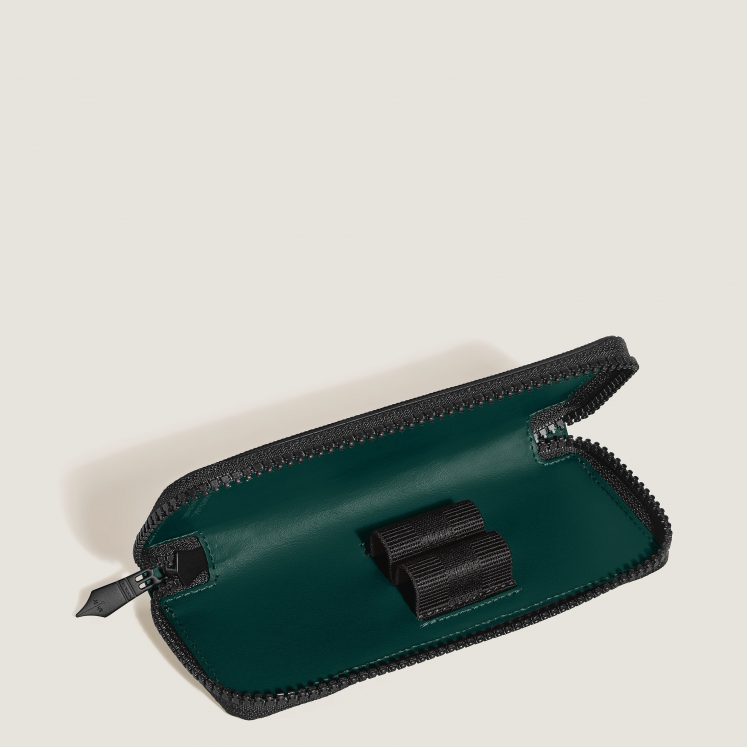 Étui pour 2 Instruments d'Écriture Zippé en Cuir Extreme