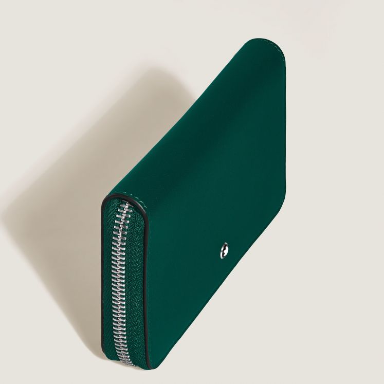 Portefeuille Continental Moyen 12cc Zippé en Cuir Soft