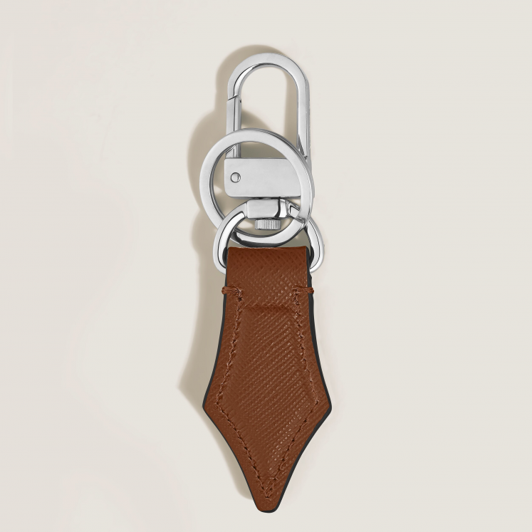 Porte-Clés Plume en Cuir Sartorial