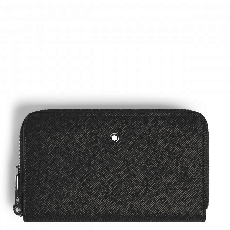 Portefeuille Continental Moyen 12cc Zippé en Cuir Sartorial