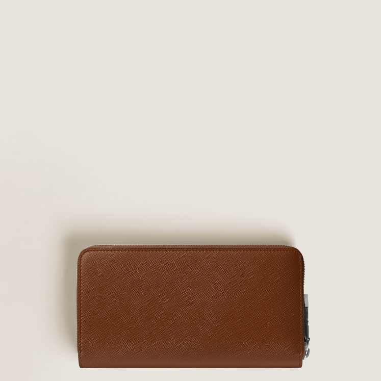 Portefeuille Continental 12cc Zippé en Cuir Sartorial