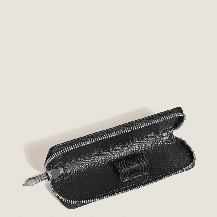 Étui pour 1 Instrument d'Écriture Zippé en Cuir Sartorial