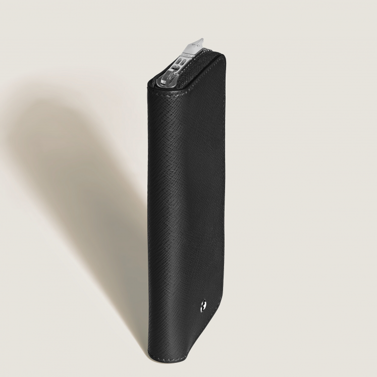 Étui pour 2 Instruments d'Écriture Zippé en Cuir Sartorial