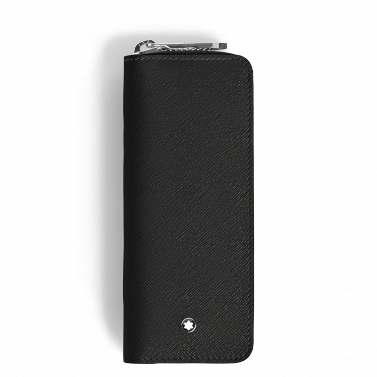 Étui pour 2 Instruments d'Écriture Zippé en Cuir Sartorial