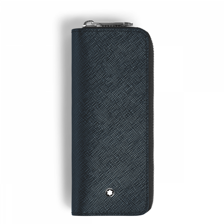 Étui pour 2 Instruments d'Écriture Zippé en Cuir Sartorial