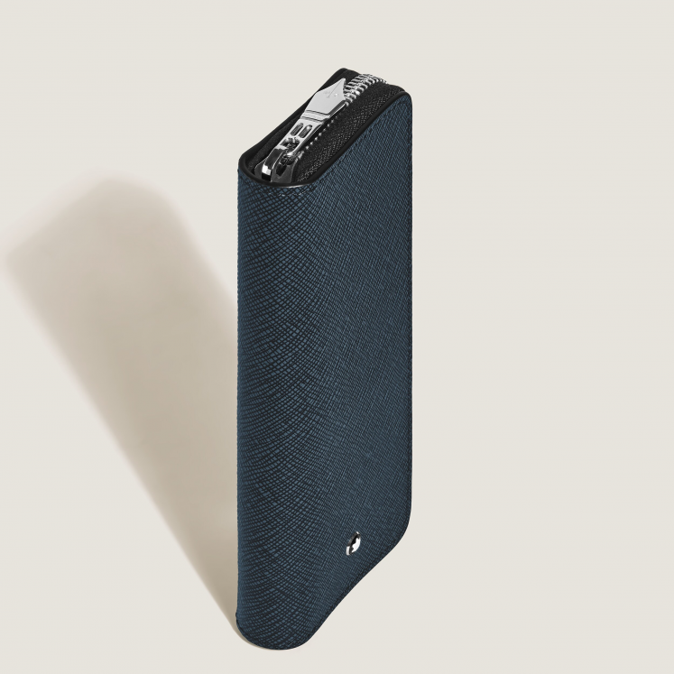 Étui pour 2 Instruments d'Écriture Zippé en Cuir Sartorial