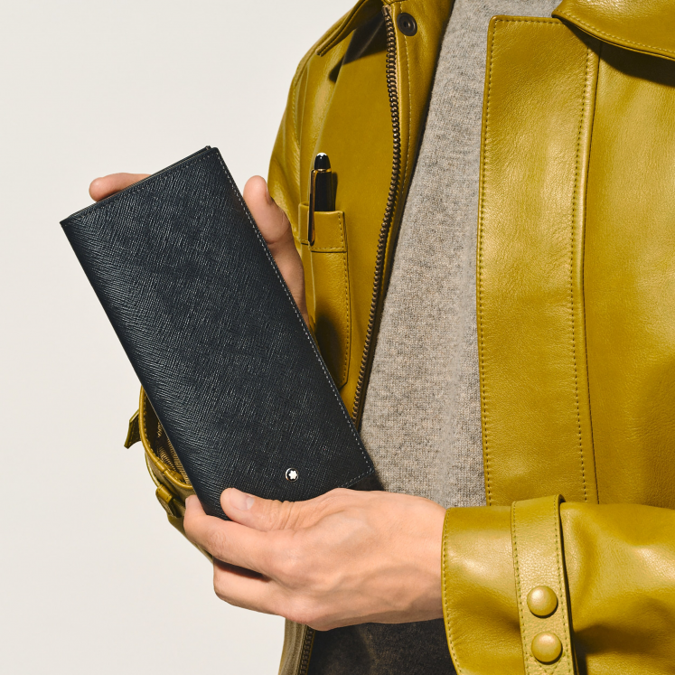 Portefeuille Long 14cc Zippé en Cuir Sartorial