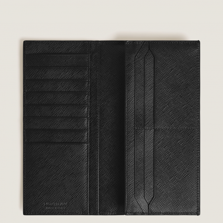 Portefeuille Long 14cc Zippé en Cuir Sartorial