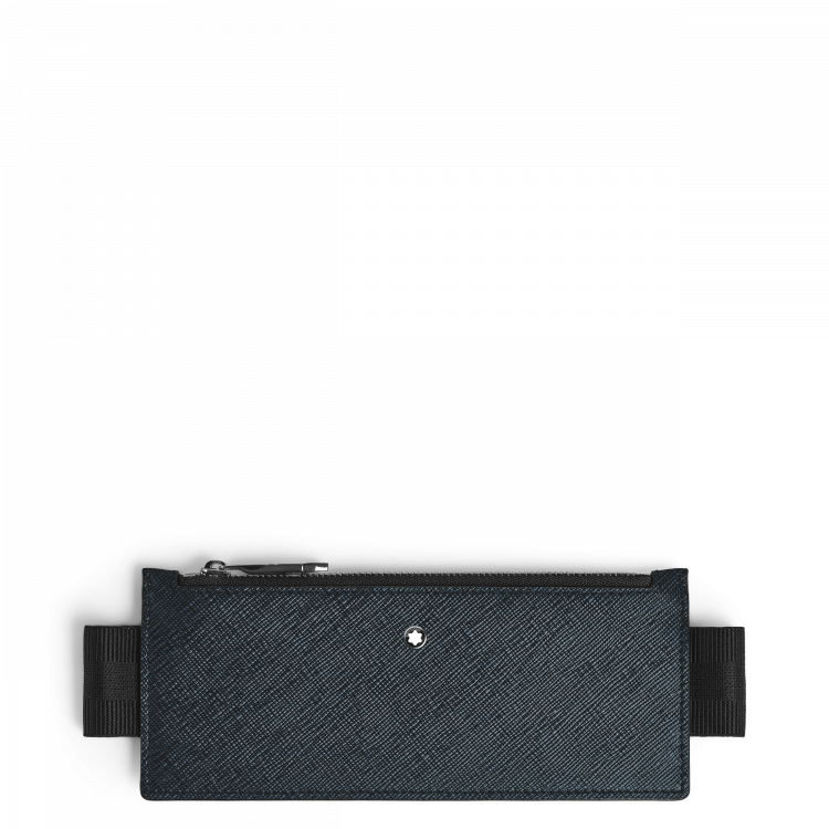 Étui pour 2 Instruments d'Écriture avec Bande Élastique en Cuir Sartorial