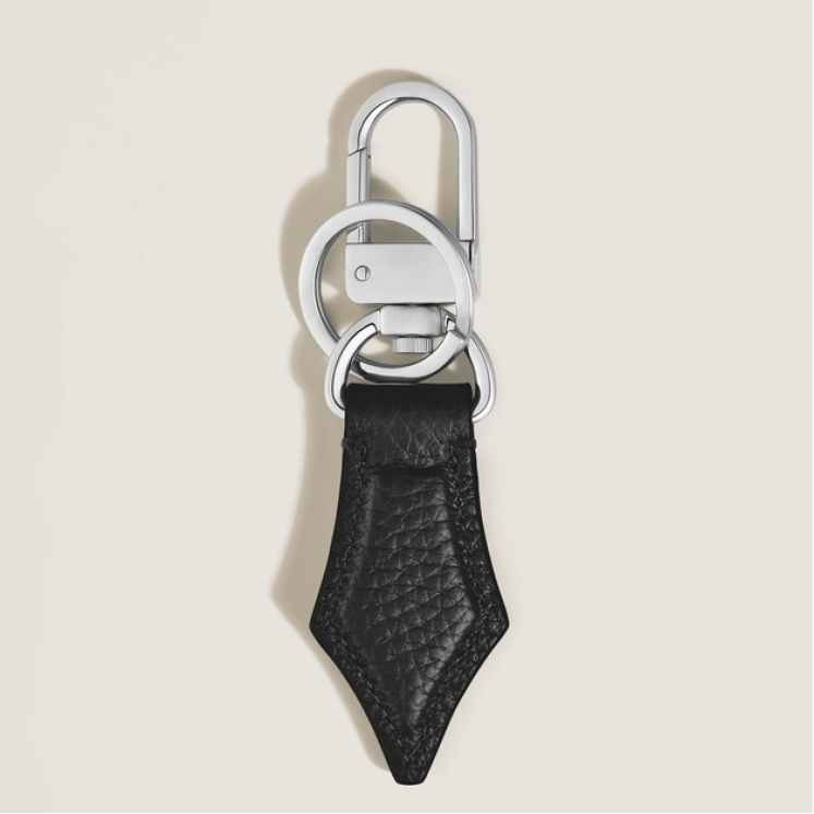 Porte-Clés Plume en Cuir Grainé