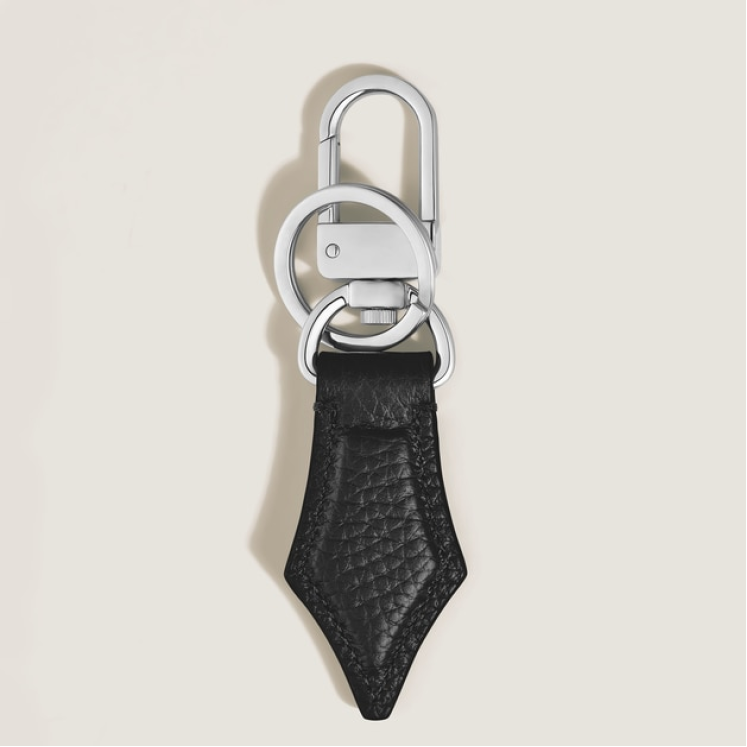 Porte-Clés Plume en Cuir Grainé