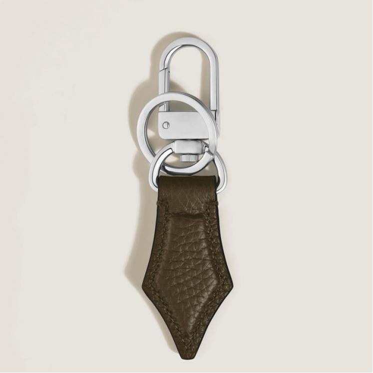 Porte-Clés Plume en Cuir Grainé