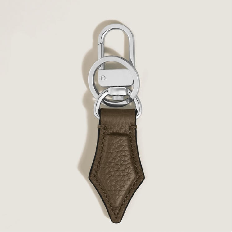 Porte-Clés Plume en Cuir Grainé