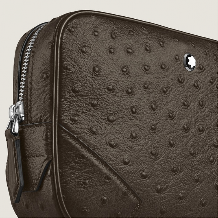 Sac à Bandoulière Mini Modèle en Cuir Imprimé Autruche