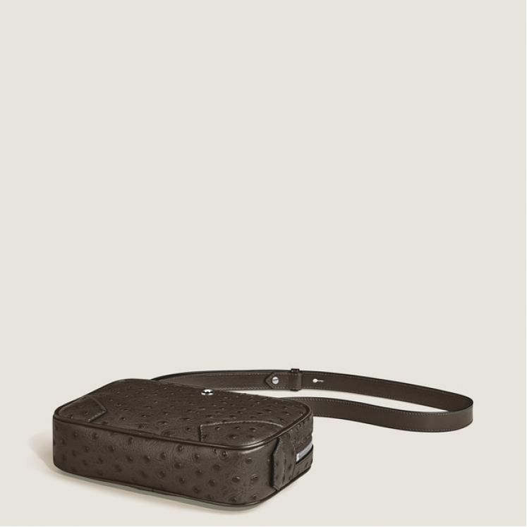 Sac à Bandoulière Mini Modèle en Cuir Imprimé Autruche