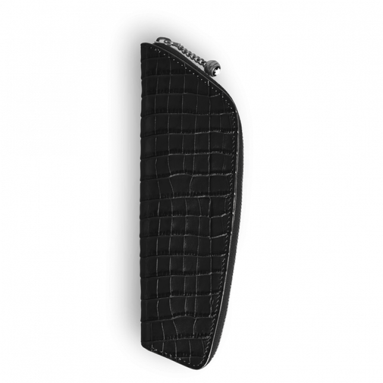 &Eacute;tui pour 1&nbsp;Instrument d'&Eacute;criture en Cuir Emboss&eacute; Croco