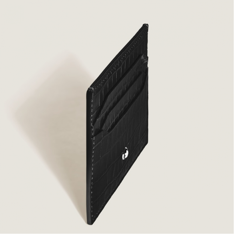 Porte-Cartes 6cc en Cuir Embossé Croco