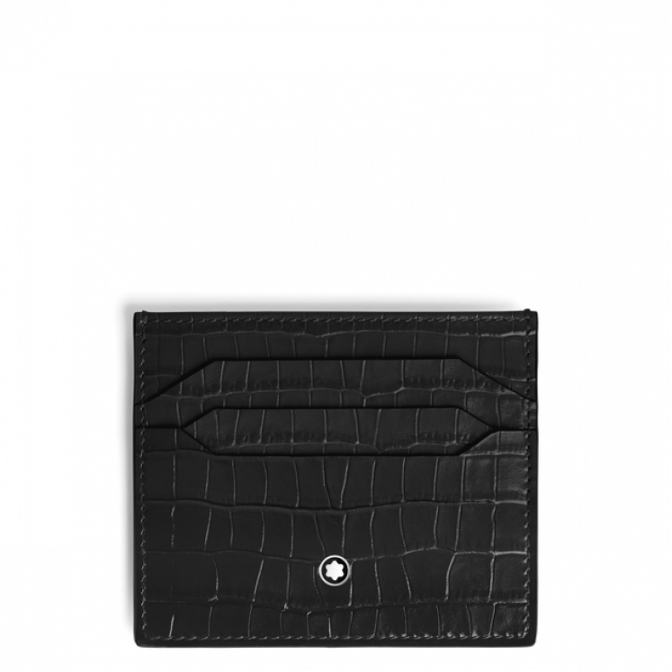 Porte-Cartes 6cc en Cuir Embossé Croco