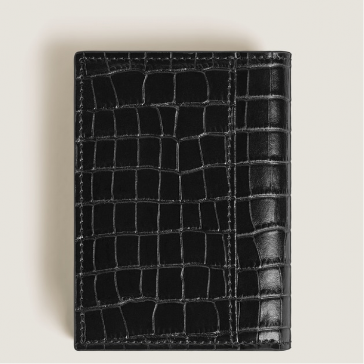 Porte-Cartes 4cc en Cuir Embossé Croco