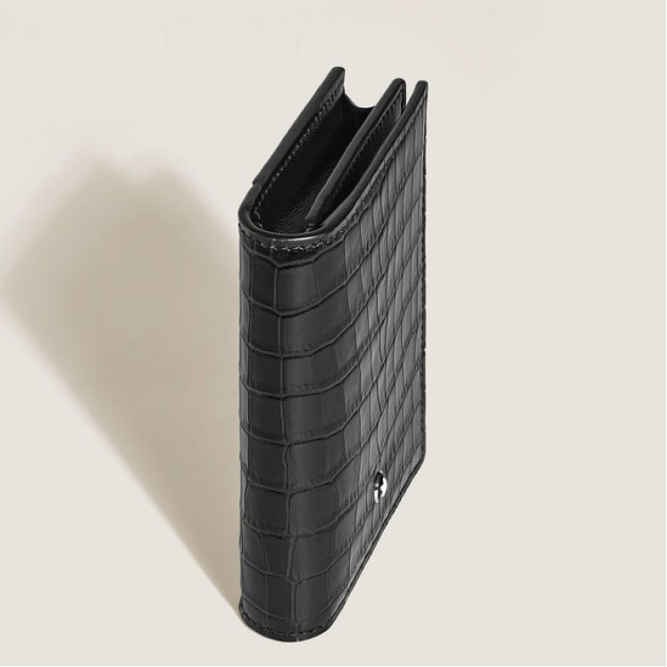 Porte-Cartes 4cc en Cuir Embossé Croco
