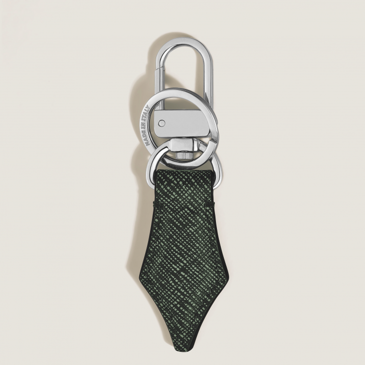 Porte-Clés Plume en Cuir Sartorial