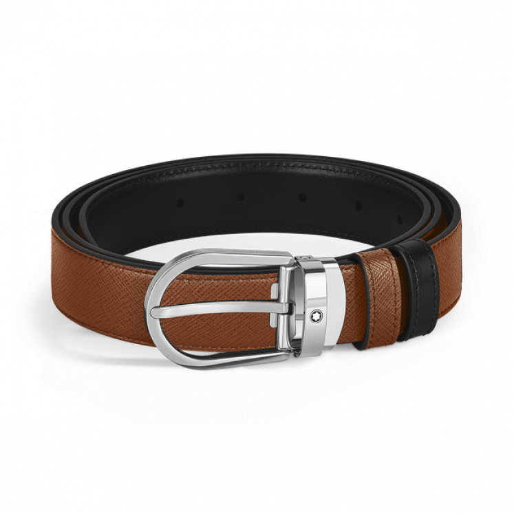Ceinture Réversible Horseshoe 30 mm en Cuir Sartorial