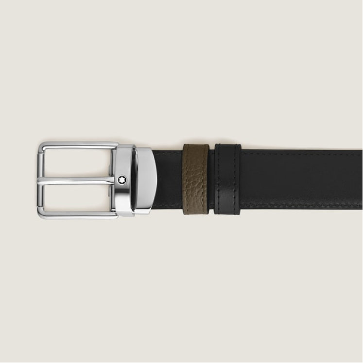 Ceinture réversible à boucle Everyday de 30 mm en cuir kaki/noir
