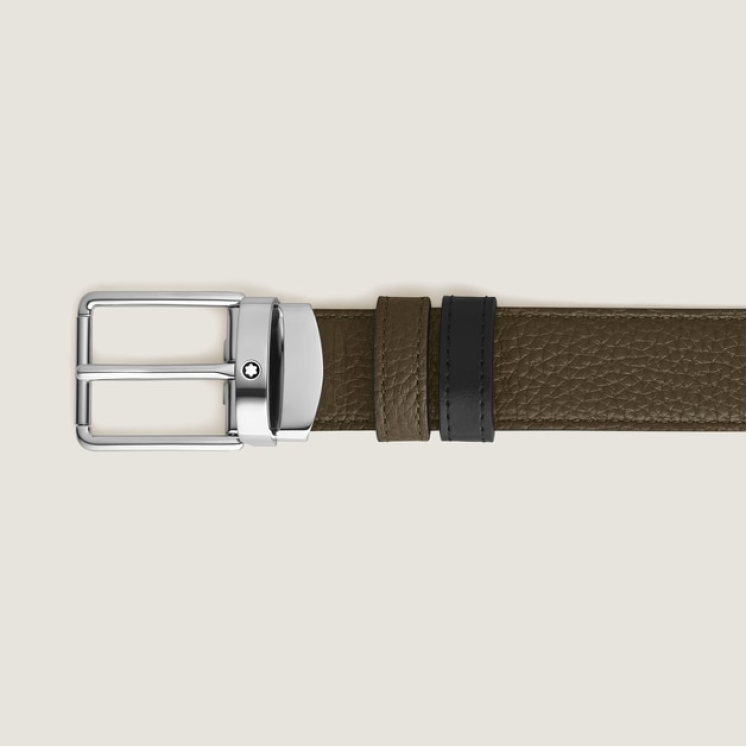 Ceinture réversible à boucle Everyday de 30 mm en cuir kaki/noir