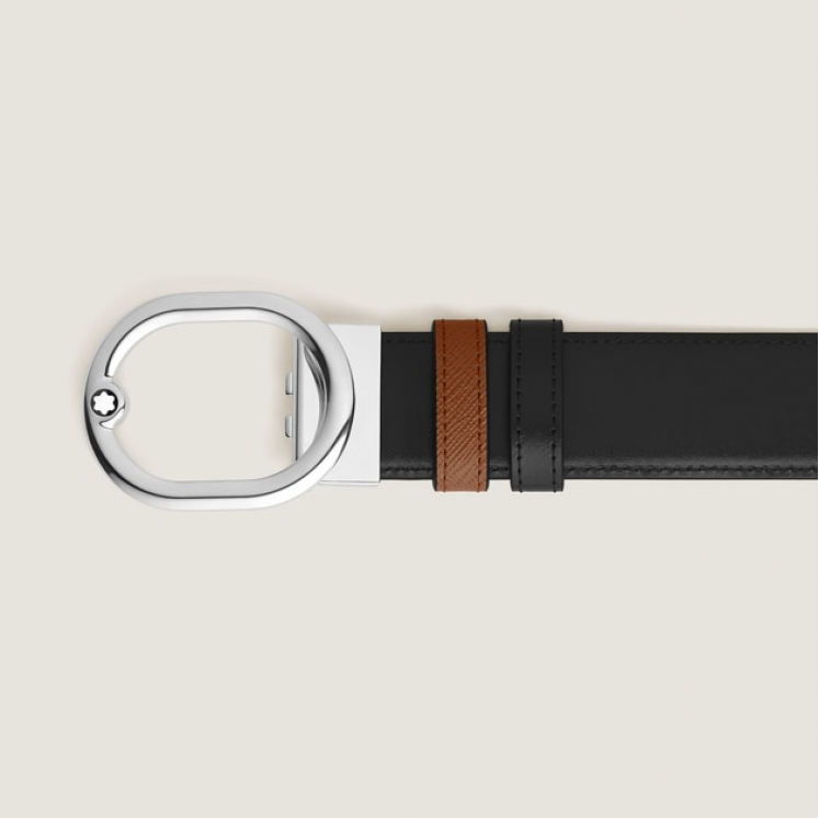 Ceinture Réversible L’Ovale 35 mm en Cuir Sartorial