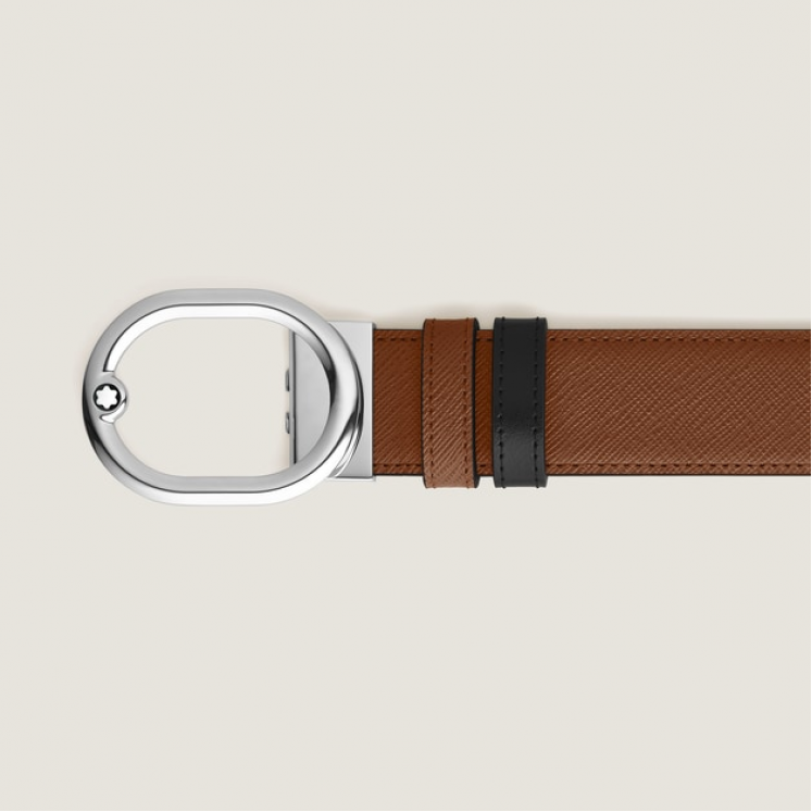 Ceinture Réversible L’Ovale 35 mm en Cuir Sartorial