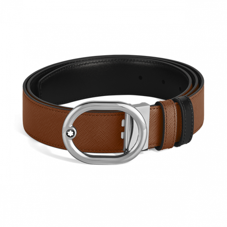 Ceinture Réversible L’Ovale 35 mm en Cuir Sartorial