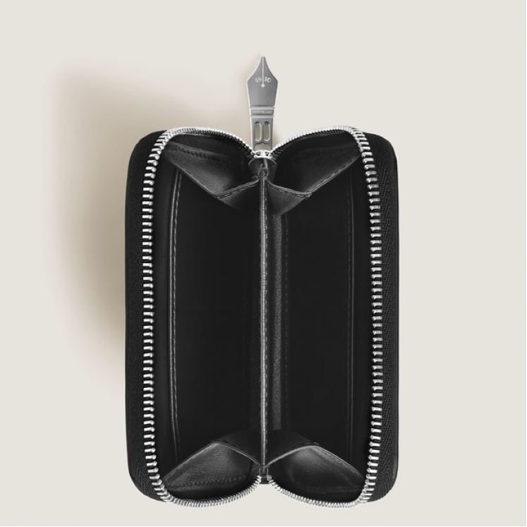 Mini portefeuille 2cc zippé avec patte pour instrument d'écriture en cuir Meisterstück