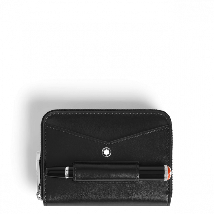 Mini portefeuille 2cc zippé avec patte pour instrument d'écriture en cuir Meisterstück