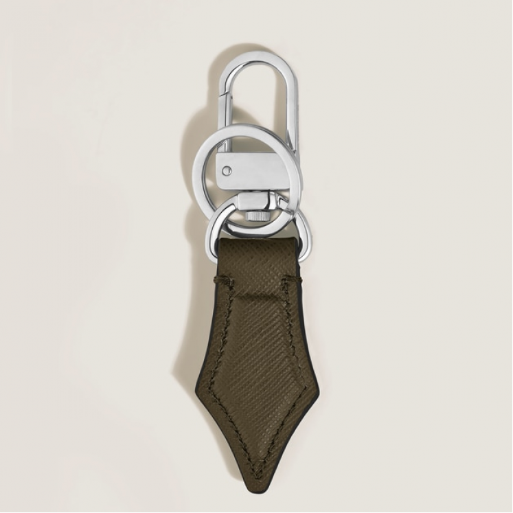 Porte-Clés Plume en Cuir Sartorial