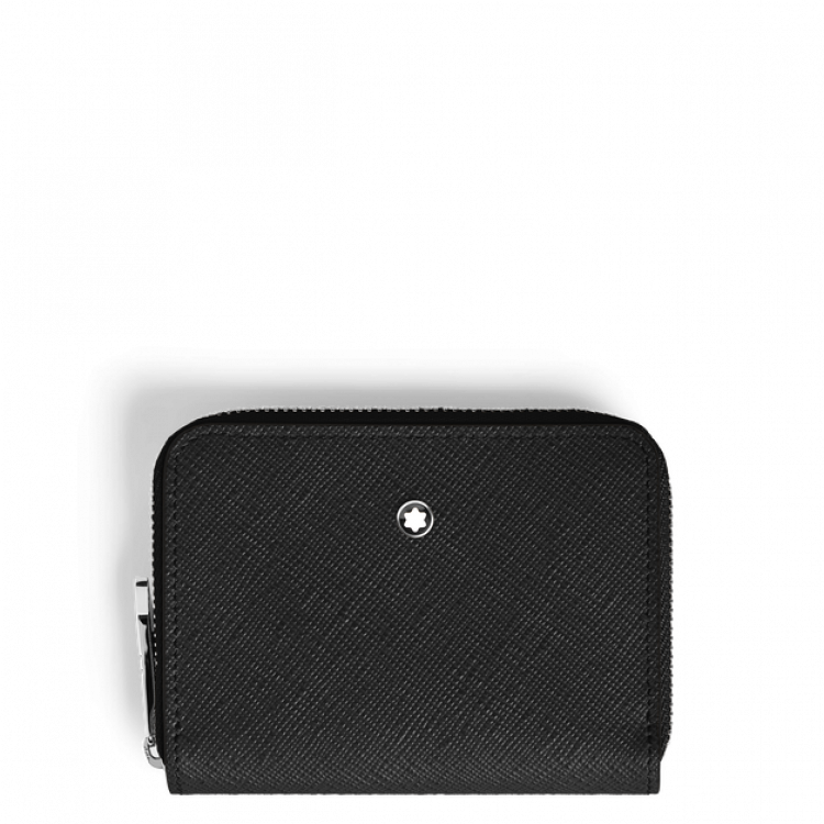Mini Portefeuille 2cc Zipp&eacute; en Cuir Sartorial