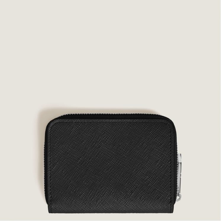 Mini Portefeuille 2cc Zippé en Cuir Sartorial