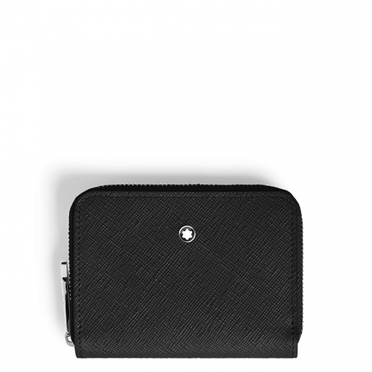 Mini Portefeuille 2cc Zippé en Cuir Sartorial