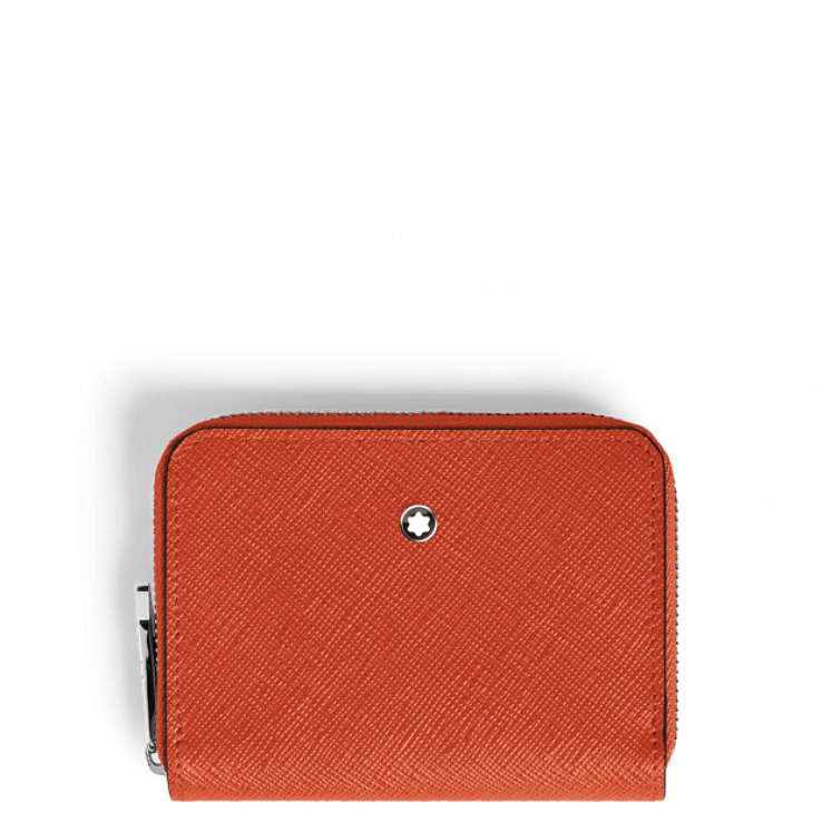 Mini Portefeuille 2cc Zippé en Cuir Sartorial