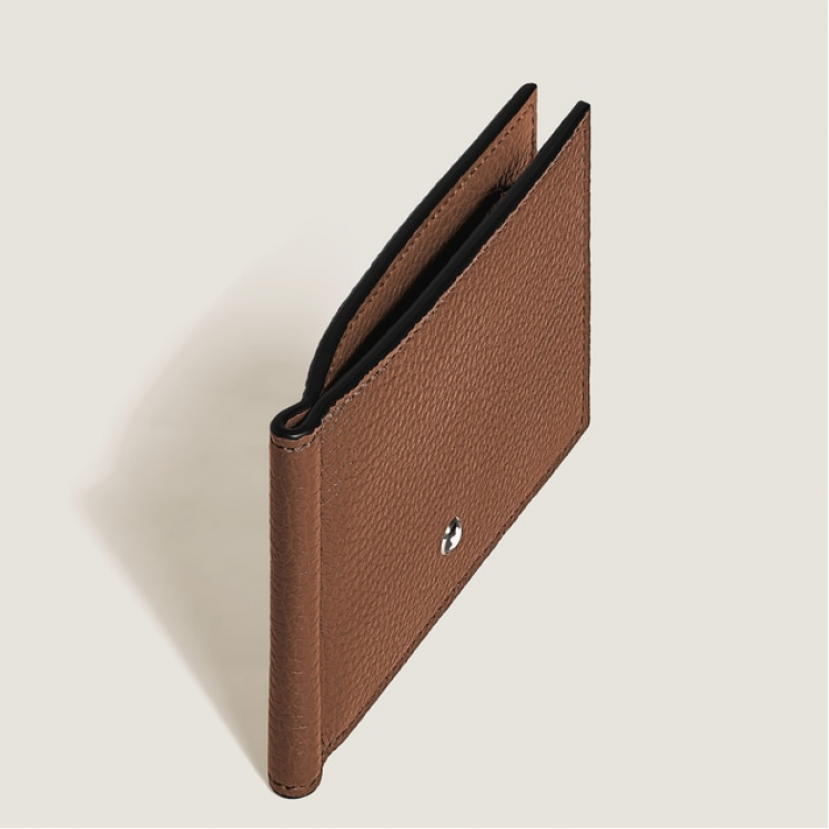 Portefeuille 6cc avec Pince à Billets en Cuir Grainé
