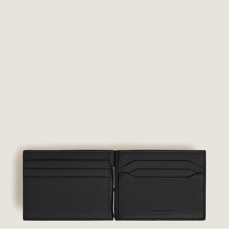 Portefeuille 6cc avec Pince à Billets en Cuir Grainé