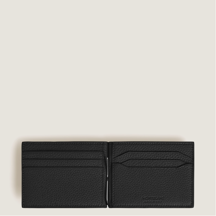 Portefeuille 6cc avec Pince à Billets en Cuir Grainé