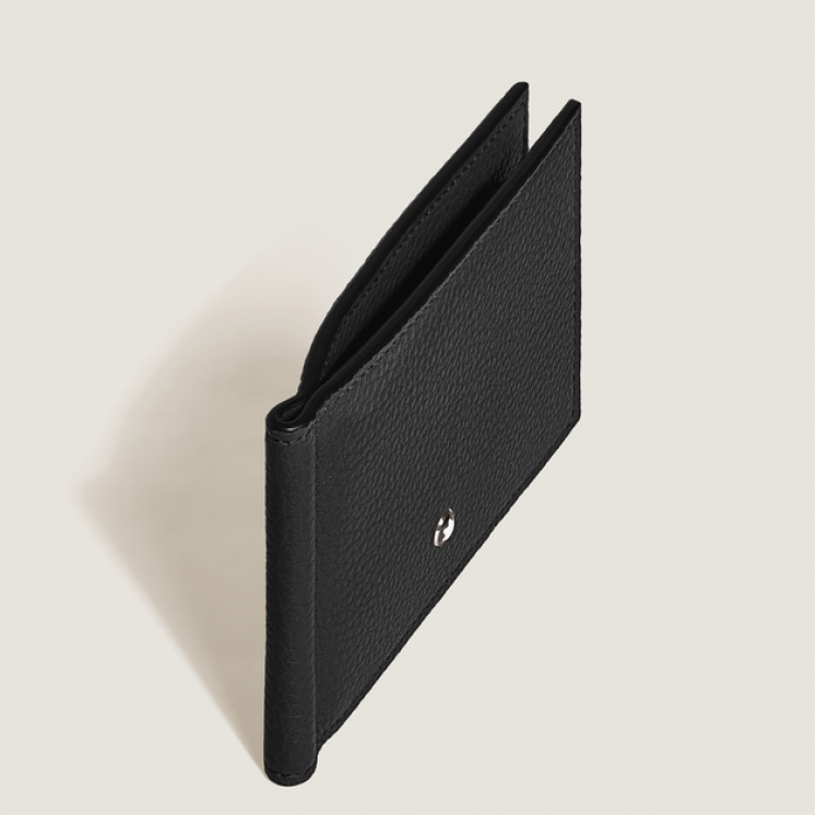 Portefeuille 6cc avec Pince à Billets en Cuir Grainé