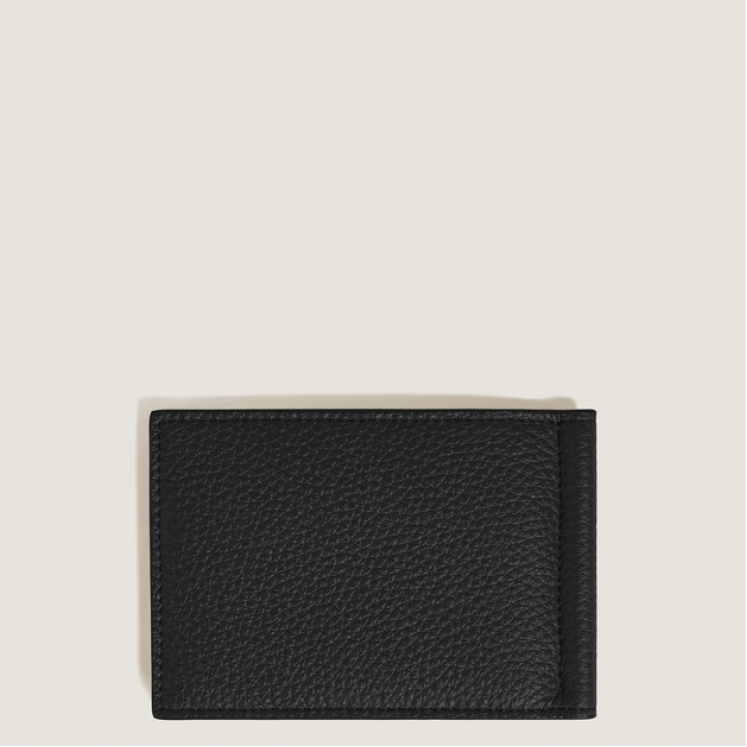 Portefeuille 6cc avec Pince à Billets en Cuir Grainé