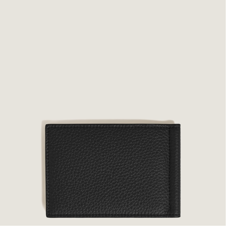 Portefeuille 6cc avec Pince à Billets en Cuir Grainé
