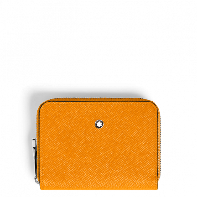 Mini Portefeuille 2cc Zipp&eacute; en Cuir Sartorial