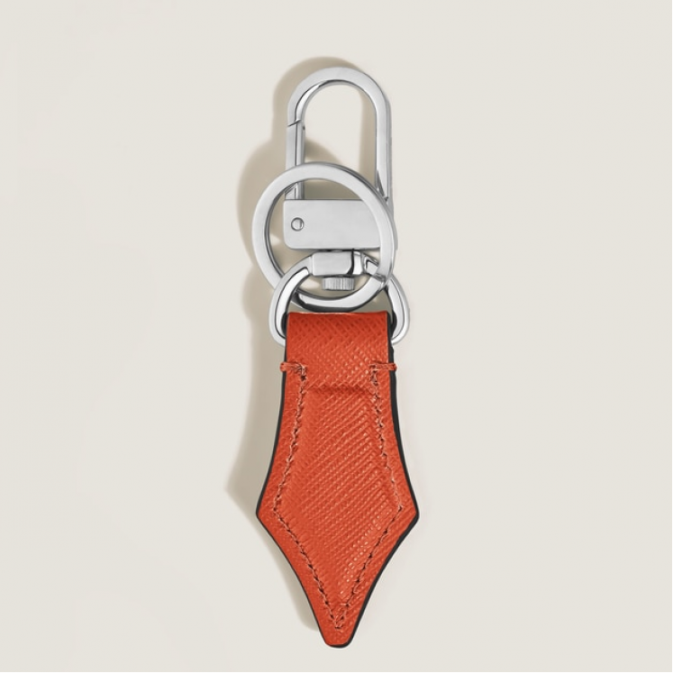 Porte-Clés Plume en Cuir Sartorial