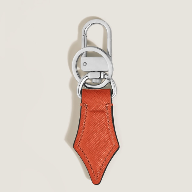 Porte-Clés Plume en Cuir Sartorial